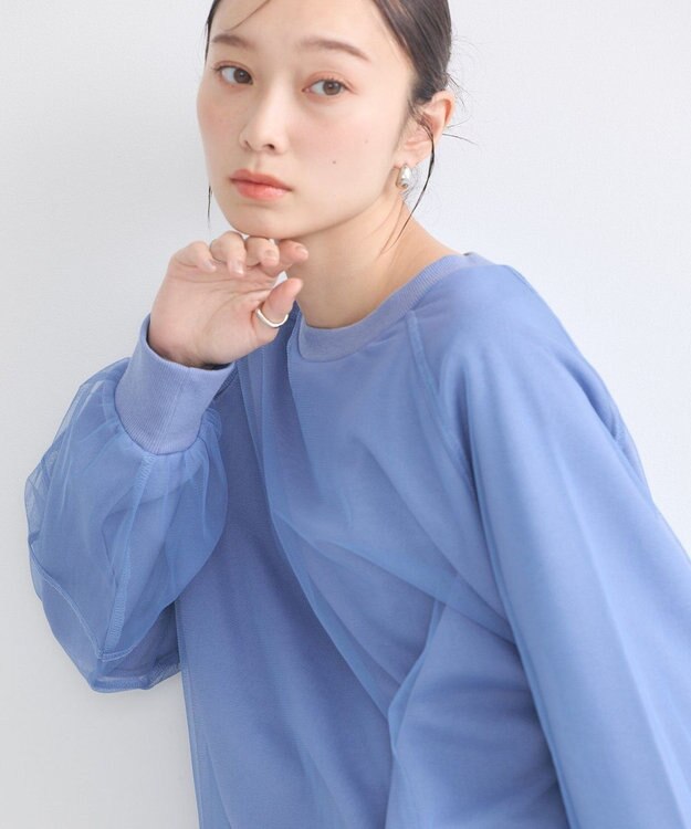 earth music&ecology シアーレイヤードプルオーバー Blue