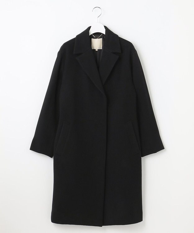 自由区 L シャルムビーバー ロングコート ブラック系