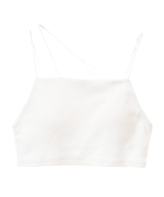 earth music&ecology アシメショルダーショートキャミソール Off White