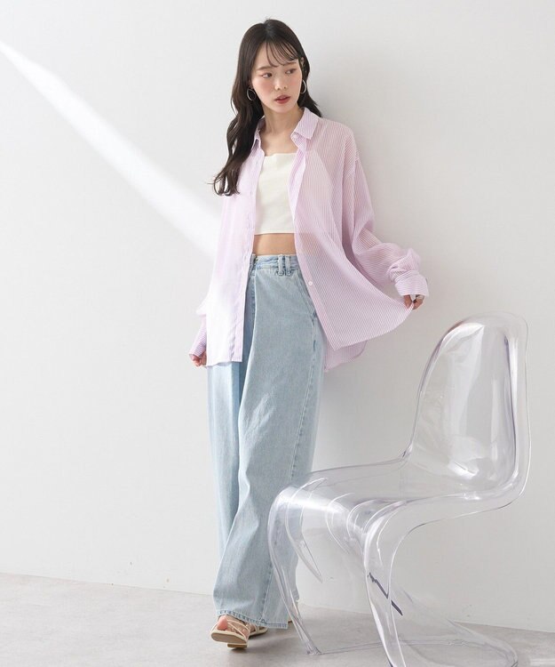 earth music&ecology アシメショルダーショートキャミソール Off White