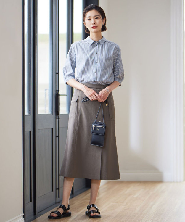 J.PRESS LADIES 【WEB限定カラーあり・セットアイテム】コインケース付き スマホ ポシェット ブラック系