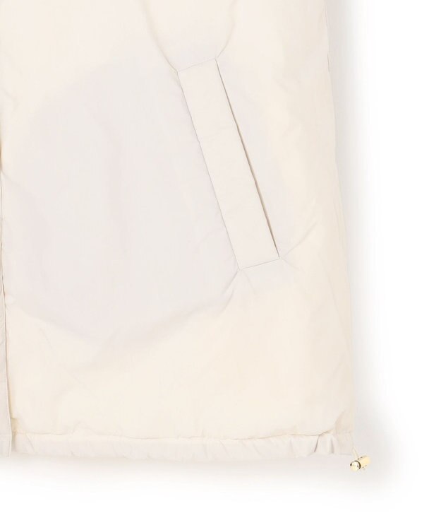 UNFILO L 【自宅で洗濯OK / ファー襟取り外し可能】TAIONコラボ ボア襟 リバーシブルダウン アイボリー