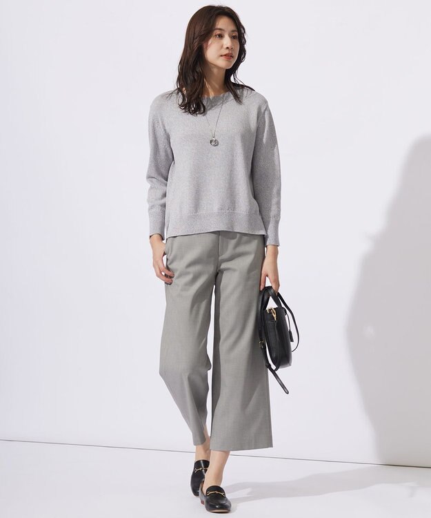 J.PRESS LADIES 【洗える】GIMA COTTON プルオーバー ニット ブルーパープル系