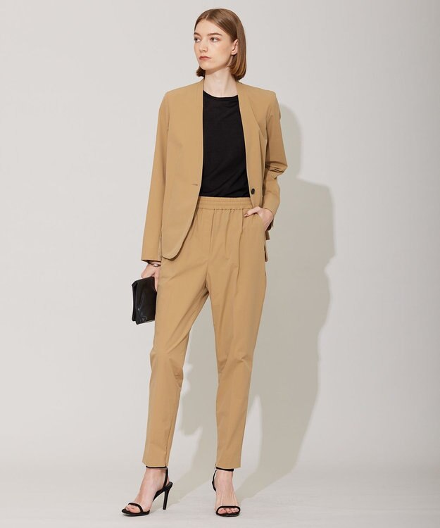 ICB 【接触冷感・UVカット・撥水・洗える】 プルーフ4WAYタフタ ノーカラージャケット コルク系