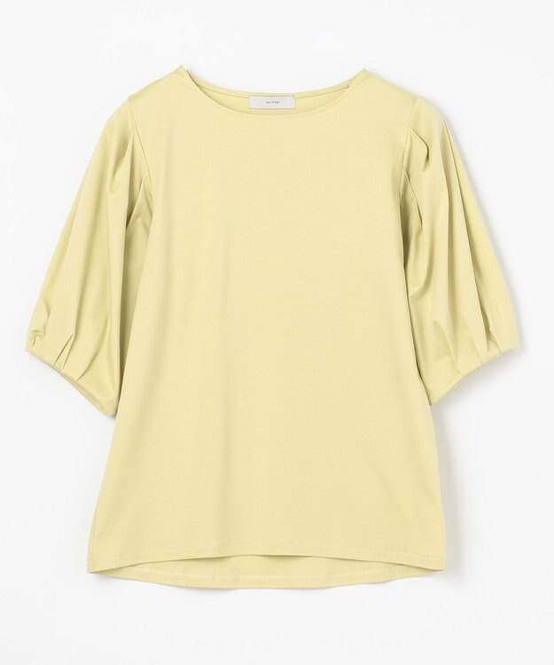 ANY 【WEB限定・接触冷感】シルケットスムース ギャザーパフスリーブトップス ライム