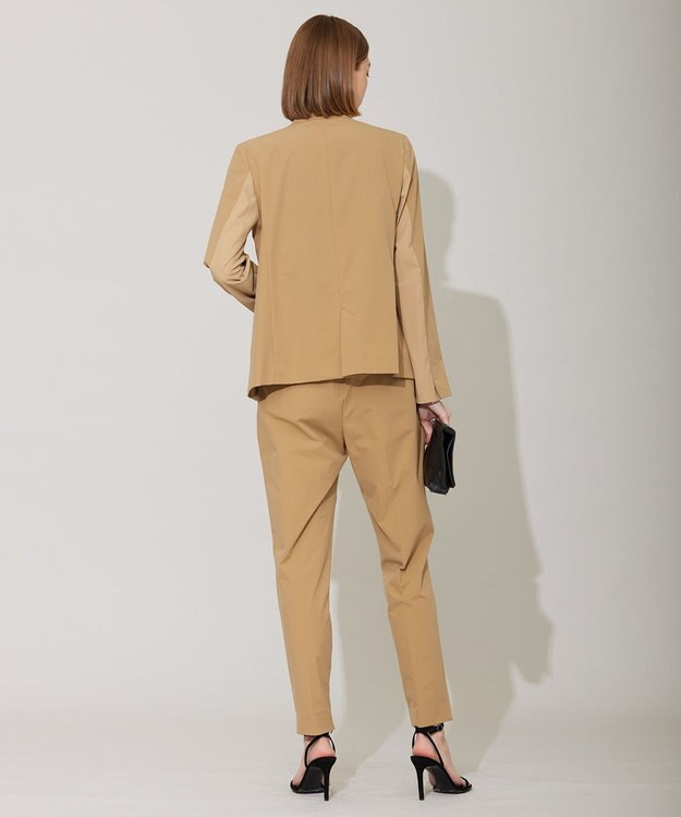 ICB 【接触冷感・UVカット・撥水・洗える】 プルーフ4WAYタフタ ノーカラージャケット コルク系