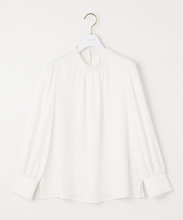 ANY SIS 【美人百花10月号掲載】ハイネックシャーリング ブラウス オフ