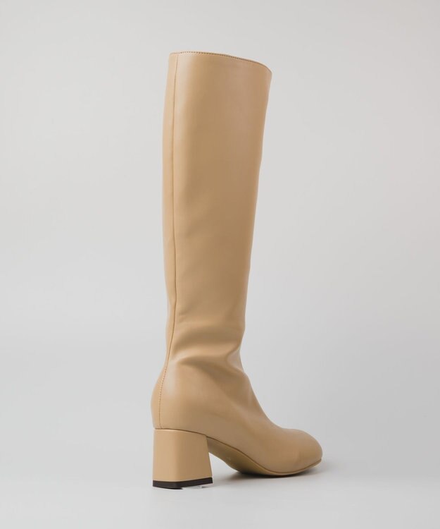 BONTRE 【PRECIEUX JOUET/プレシュウジュエ】オブリークジップロングブーツ ベージュ