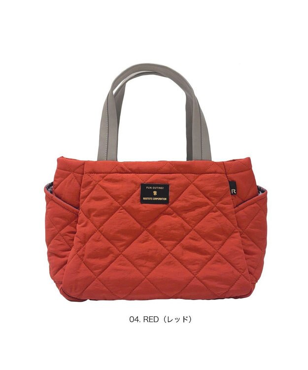 ROOTOTE 3673【仕切り+自立+撥水】LT.デリ.パルーティ.キルト-D 04：レッド