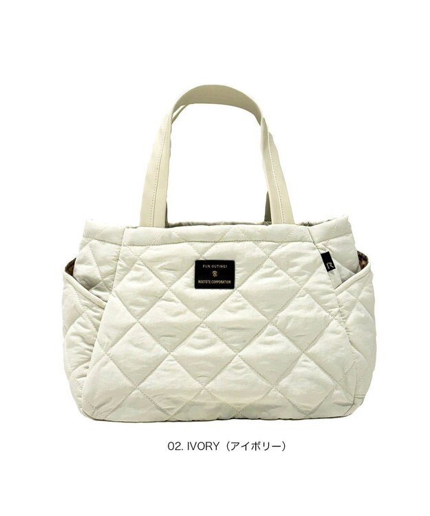 ROOTOTE 3673【仕切り+自立+撥水】LT.デリ.パルーティ.キルト-D 02：アイボリー
