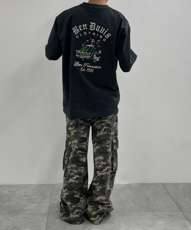 WEGO LOWRDE　EMB　TEE ブラック中濃色