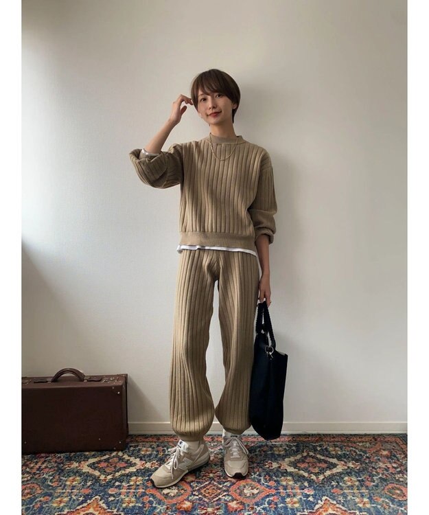 Green Parks リブニットパンツ Beige