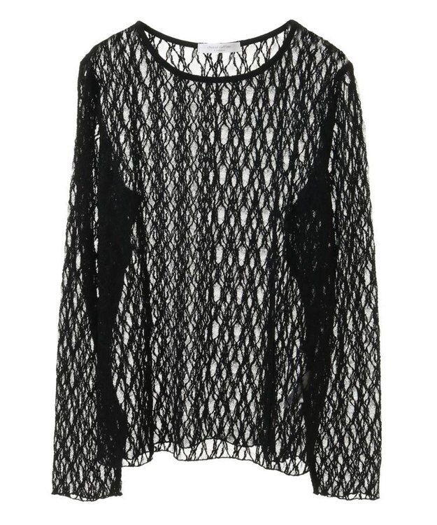 Green Parks パネルラインレースカットプルオーバー Black