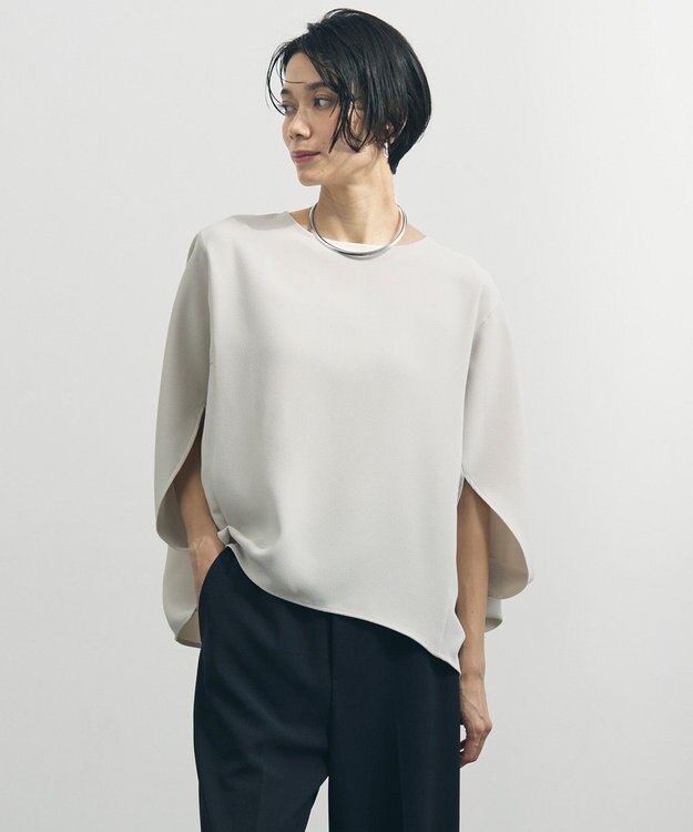 UNFILO ジョーゼット ドルマンプルオーバー グレージュ