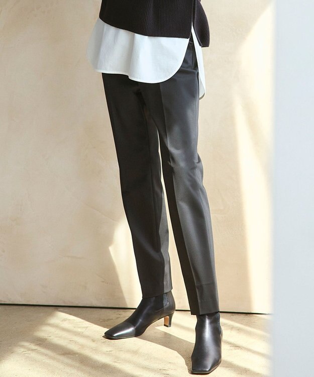 23区 【撥水加工/洗える】ドライ2WAYストレッチ テーパード パンツ ブラック系