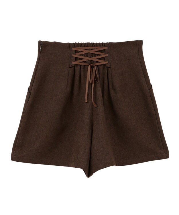 earth music&ecology バックレースアップショートパンツ Brown
