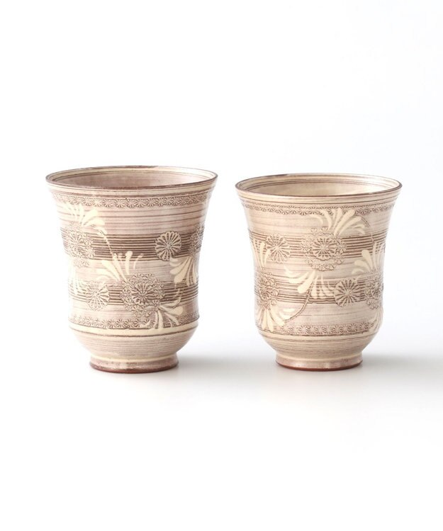 たち吉 【たち吉】京三島夫婦湯呑〈湯呑2個〉清水焼 ホワイト系その他