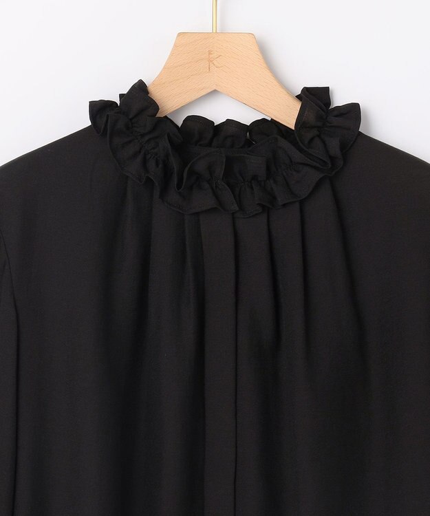 組曲 S 【加藤ローサさん着用】アンティークオーガンフリル ブラウス ブラック系