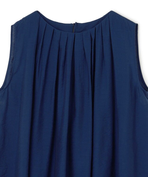 UNFILO ヴィンテージシアー プリーツブラウス ブルー