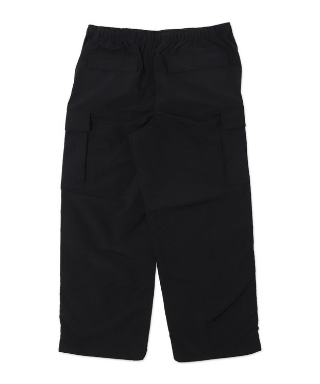 WEGO 【ウエストゴム/MLサイズ展開】ナイロンイージーカーゴパンツ ブラック