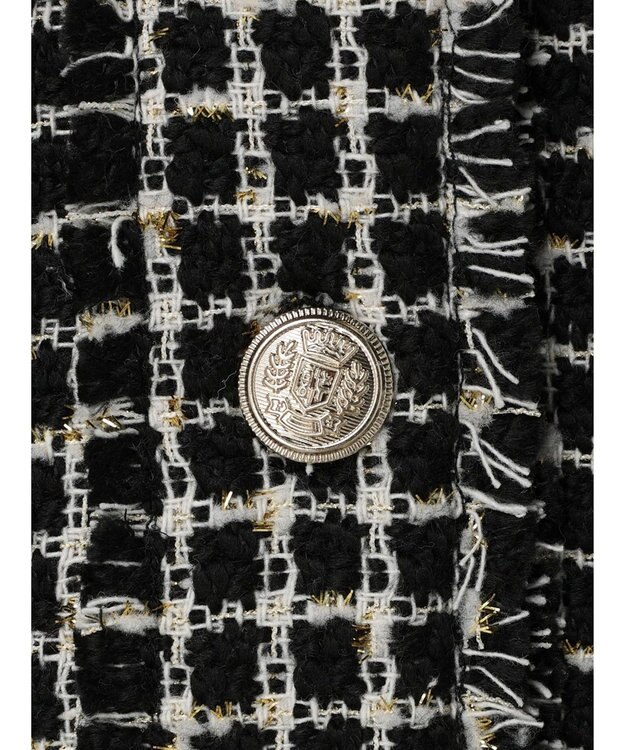 Green Parks ・ＥＬＥＮＣＡＲＥ　ＤＵＥ　ツィードノーカラージャケット Black