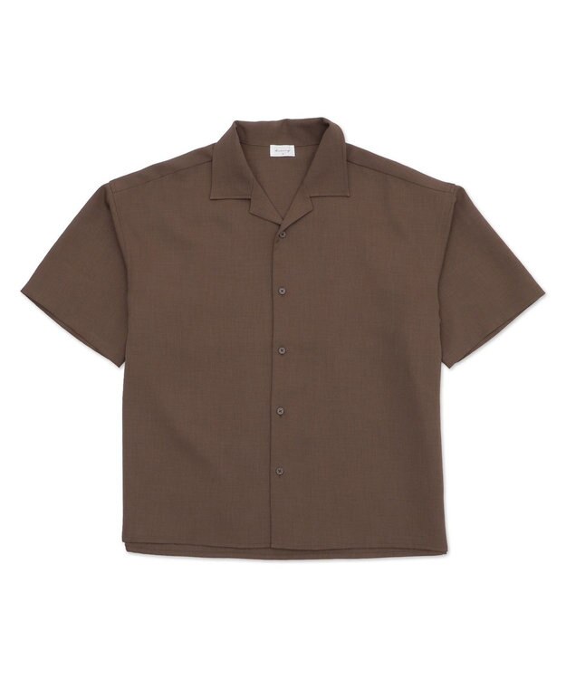 WEGO 【速乾/しわになりにくい/MLサイズ展開】ドライポリオープンカラーシャツ（SS） ブラウン