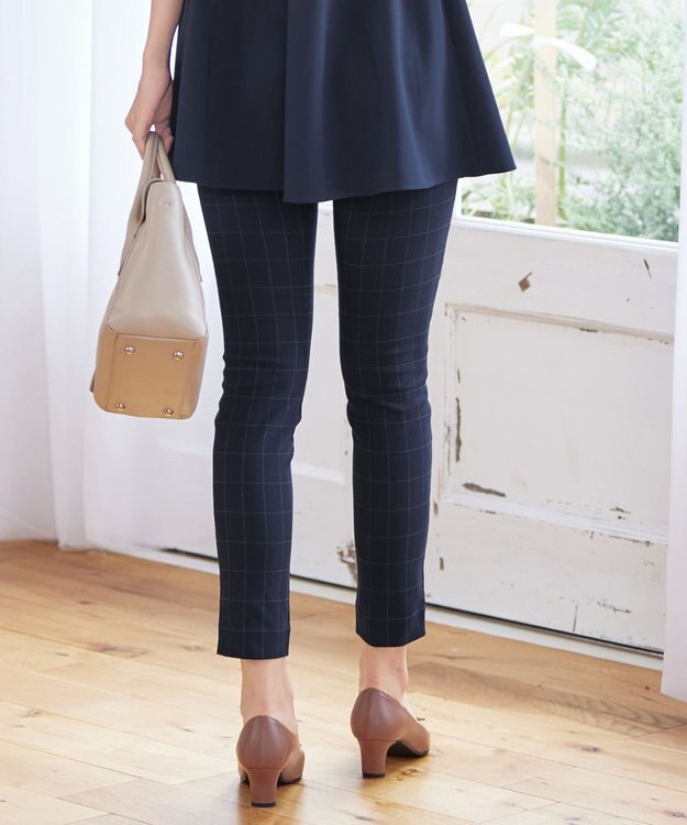 Tiaclasse 【洗える】ストレッチスリムパンツ ネイビー