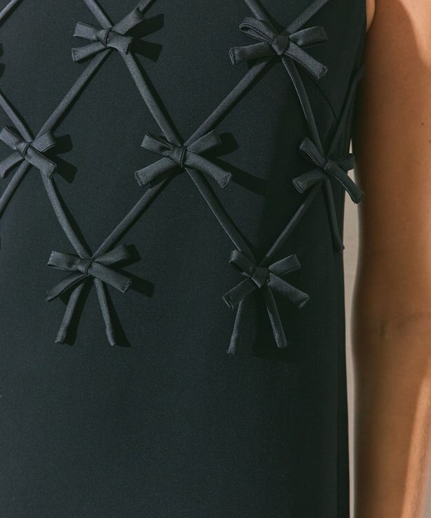 GRACE CONTINENTAL リボンモチーフドレス ブラック