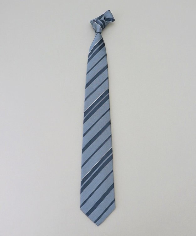 GOTAIRIKU  GOTAIRIKU別注【日本製】シルク ネクタイ_レジメンタル柄 サックスブルー×ブルー