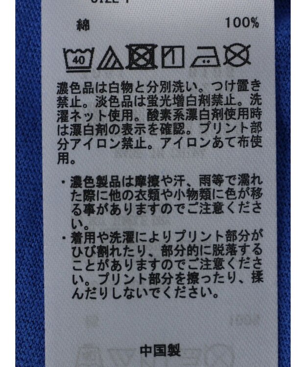 earth music&ecology レースプリントボーダープルオーバー Royal Blue