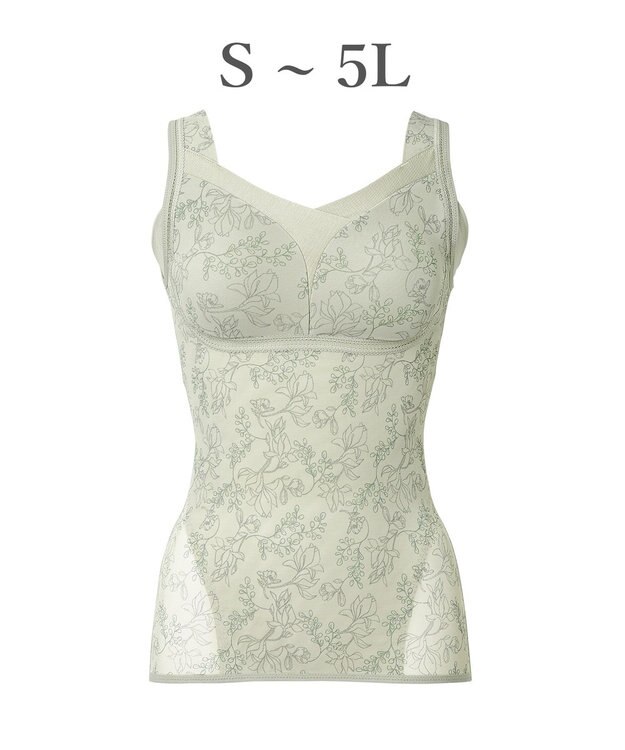 BRADELIS New York 【Yukine inc. 】ゆきねえモアソフト快適フルカップブラキャミ25 接触冷感 速乾 快適補整 ノンワイヤー ブラトップ カップ付きインナー リリーパールグリーン