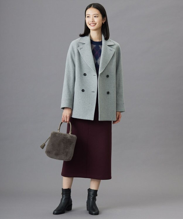 J.PRESS LADIES L 【WEB限定カラーあり・洗える】ダンボール ナロー スカート 【WEB限定】ボルドー系