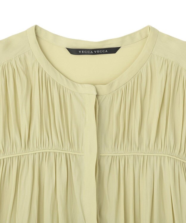 YECCA VECCA <<接触冷感>>フレンチスリーブギャザーブラウス Yellow