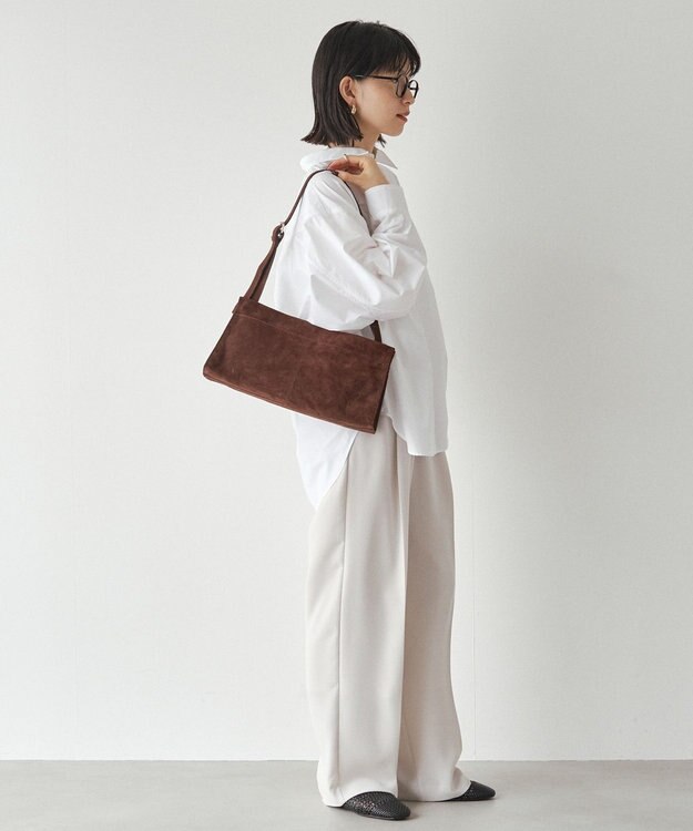 russet 【2025AW新作】スエード横長ショルダーバッグ(CE-1578) D.Brown