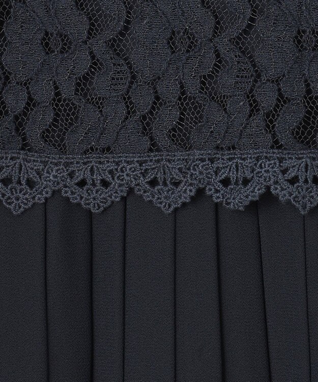 組曲 KIDS 【150-170cm】シフォンプリーツコンビ ワンピース ネイビー系