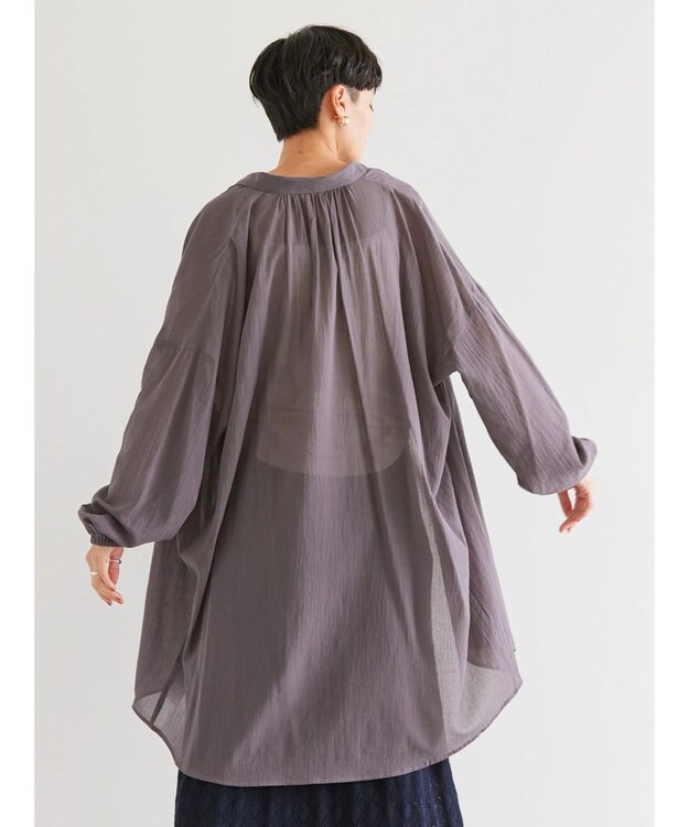 AMERICAN HOLIC シアーＢＩＧシルエットシャツチュニック Charcoal Gray