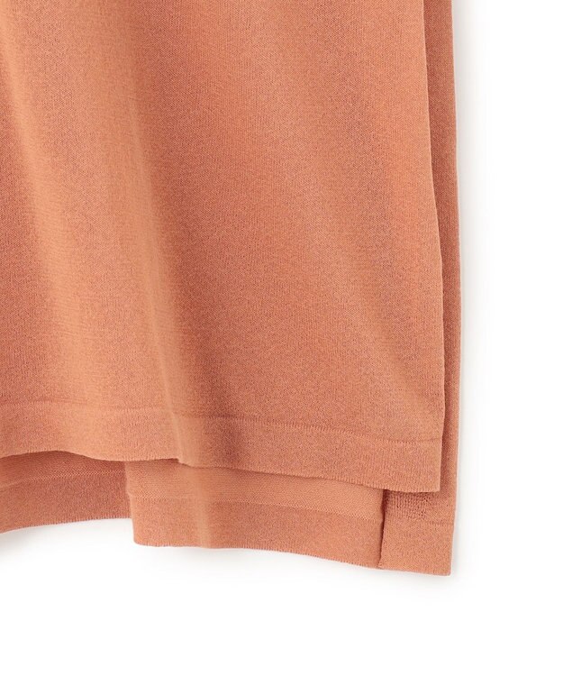 23区 L 【洗える】ライトシアー ハーフスリーブ ニット ライトオレンジ系