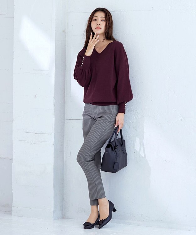 Tiaclasse 【洗える】ストレッチスリムパンツ グレー