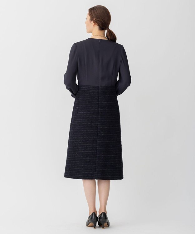 自由区 【セット可】カラミツイード ワンピース ネイビー系8