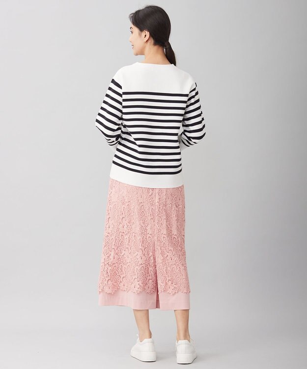 自由区 【洗える】ボタニカルレース スカート ピンク