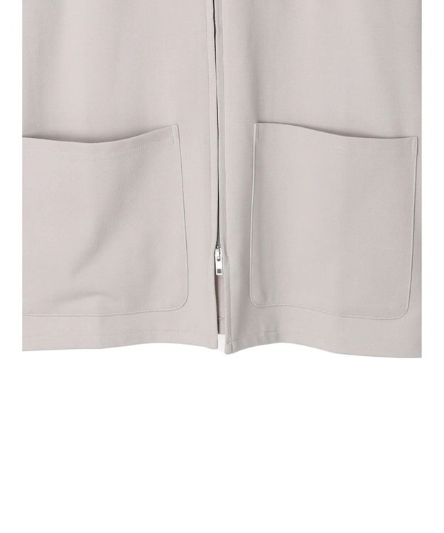 CRAFT STANDARD BOUTIQUE 強撚ポンチラウンドヘムカーディガン Light Gray