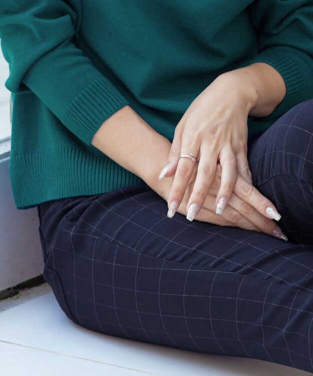 Tiaclasse 【洗える】ストレッチスリムパンツ ネイビー