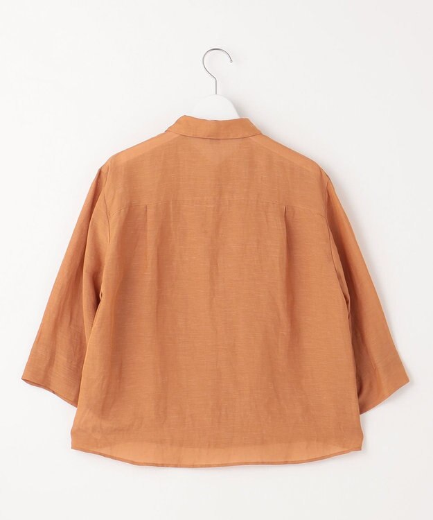 J.PRESS LADIES 【洗える】シアーリネン ブラウス オレンジ系