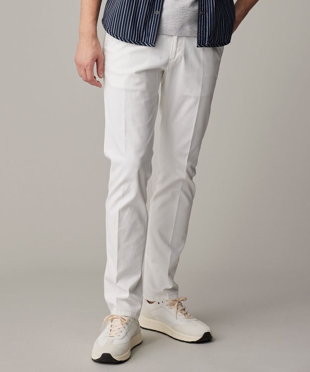 JOSEPH ABBOUD 【キングサイズ・25SS・ウエストも伸びる！オーガニックコットン使用】ハイパワーオーガニックピケ パンツ ホワイト系