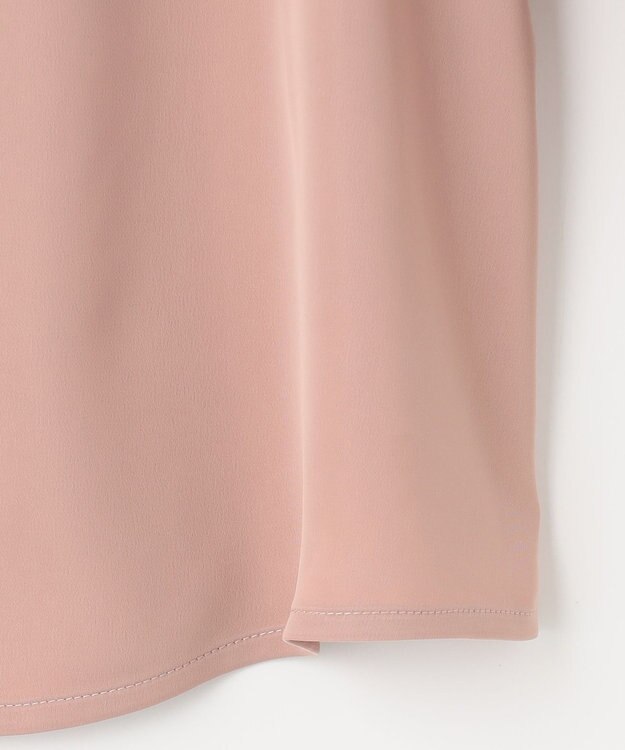 Feroux 【洗える】サテンボウタイ ブラウス ピンク系