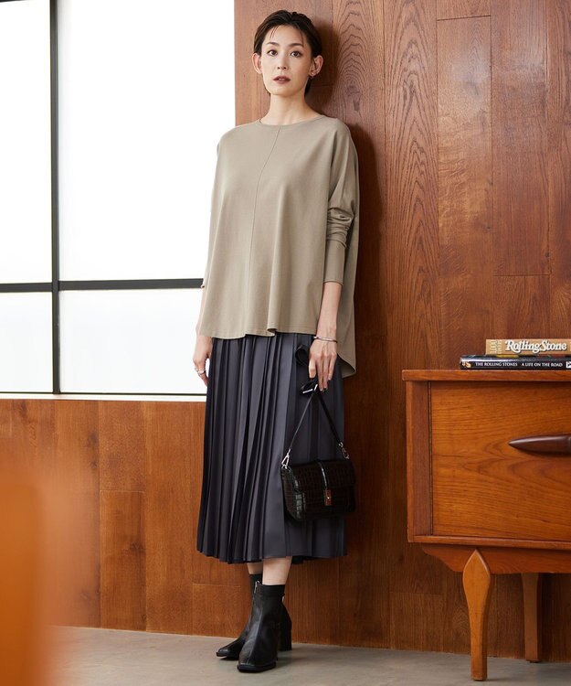 ICB 【洗える】ヴィスコースワイド プルオーバー ライトモカ系