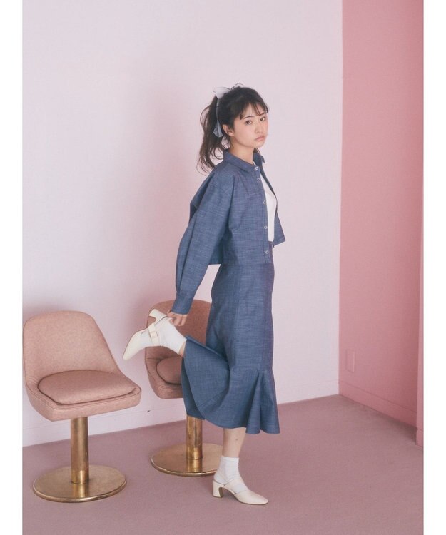 earth music&ecology 切り替えマーメイドスカート Dark Blue