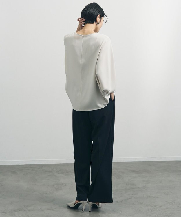 UNFILO ジョーゼット ドルマンプルオーバー グレージュ