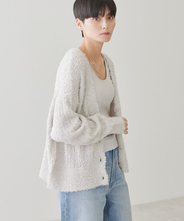 AMERICAN HOLIC テープヤーンカーディガン Light Gray