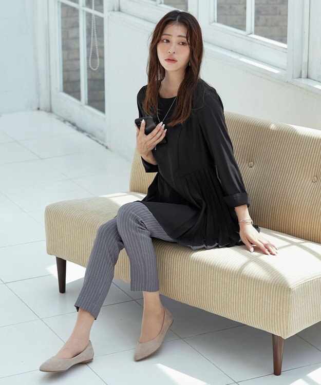 Tiaclasse 【洗える】ストレッチスリムパンツ グレー